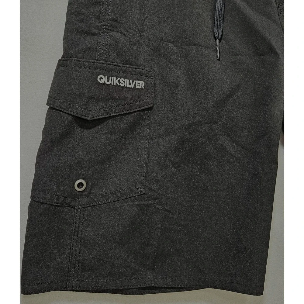 Quicksilver Board Shorts Boy's Size 25-10, Black, Pocket, No Liner, c. 2015, NWT
